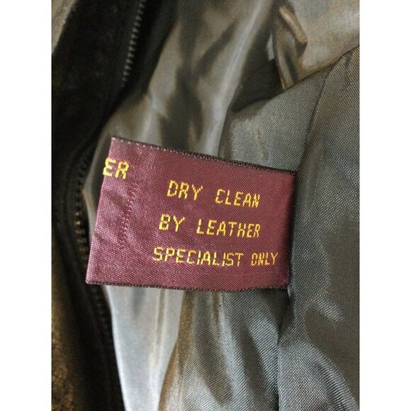 Vintage Exotic Fashions Women's Genuine Leather Jacket Snap Closure Black Large - Picture 9 of 10